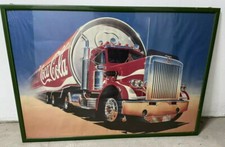 QUADRO Camion COCA COLA DRINK ORIGINALE VINTAGE ANNI 80 CORNICE Verde  Da Collez
