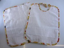 SET ASILO 2 PEZZI GIALLO "SMILE" DA RICAMARE PUNTO CROCE CON AIDA