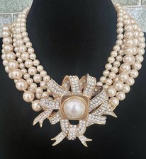 MAGNIFICA COLLANA 5 FILI PERLE