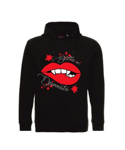 Felpa cappuccio donna nera - cappuccio,