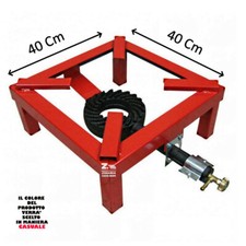 BRUCIATORE FORNELLONE GHISA STRUTTURA FERRO Cm 40X40 PER USO GAS GPL BRUCIAPIU