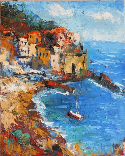 Portofino italia dipinto olio - italia,