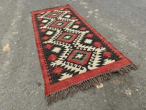 Tappeto lana kilim iuta - tappeto, in