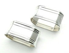 LEGA TOVAGLIOLI IN ARGENTO 800 STILE INGLESE OTTAGONALE