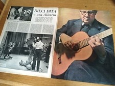 ANDRES SEGOVIA ' DIECI DITA E UNA CHITARRA ' ANNO 1953 ANNI 50 ARTICOLO CLIPPING