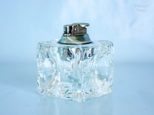 Clear Art Glass Ice Cube Table
