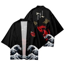 Uomo Zen Stampa Kimono Yukata