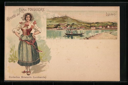 Litografia luino lago - litografia,