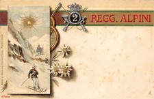 D1418) 2 REGGIMENTO ALPINI ALPINO IN VEDETTA E ALPINO SCIATORE CON L'ALPENSTOCK