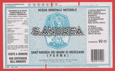 ETICHETTA ACQUA MINERALE NATURALE N°75 S.ANDREA BAGNI DI MEDESANO (PARMA) 92cl