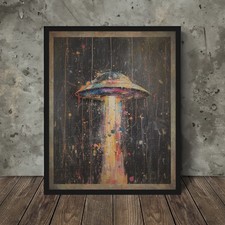 Retro UFO pittura stampa fine