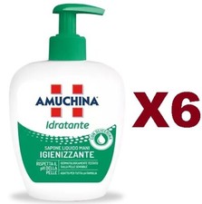 6 PZ AMUCHINA IDRATANTE SAPONE LIQUIDO IGIENIZZANTE 250 ML CON GLICERINA