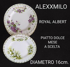 ROYAL ALBERT PIATTINO DOLCE 16 cm.FLOWER OF THE MONTH MESE A SCELTA  