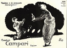 PUBBLICITA' 1929 CAMPARI DRINK FAVOLA ALADINO E LA LAMPADA MERAVIGLIOSA BOSCHINI