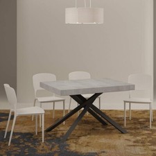 Tavolo allungabile KARIDA 120x90 cm cemento gambe antracite cucina pranzo