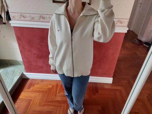 Felpa bianca tommy hilfiger - felpa,