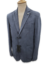 Giacca UOMO tasche a toppe in velluto 1000 righe "TWOBI" Blu 48