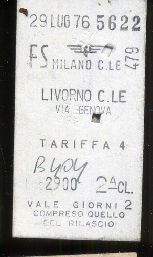 Biglietto treno ferrovia - biglietto,