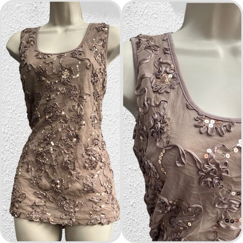 Top paillettes champagne - top,