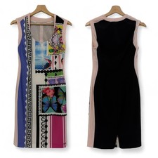 NENETTE Vestito abito rosa fantasia multicolore Tg XS/S