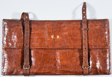 Antica borsa da notte London New Bond Street marrone coccodrillo Finnigan 20"