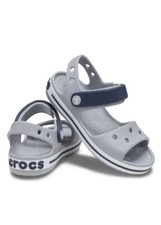 CROCS - SANDALO BIMBO - CROCBAND™ SANDAL - 12856-01U - LIGHT GREY/NAVY