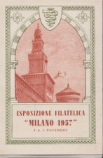 Cartolina filatelica ESPOSIZIONE FILATELICA  MILANO 1957 