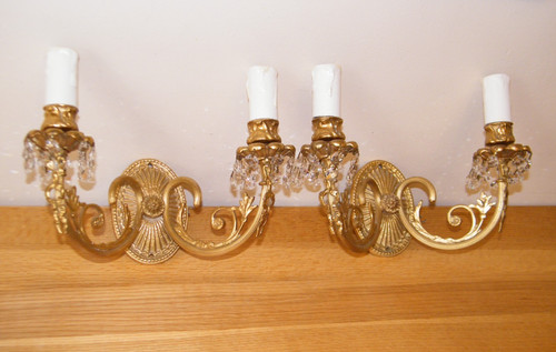 Edwardian pair cast brass - edwardian,