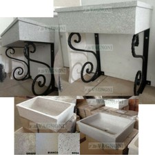 Lavandino e basi in ferro lavello acquaio pilozzo in graniglia di marmo cemento