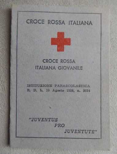 Tessera croce rossa italiana - croce,