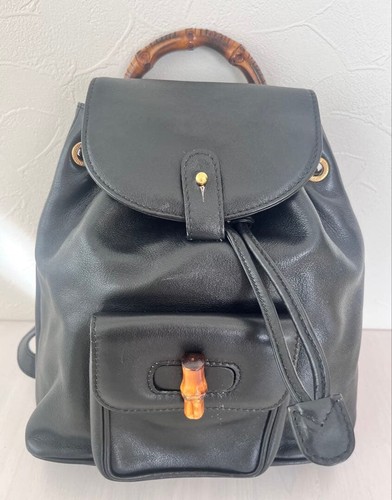 Gucci bamboo mini zaino nero - bamboo,