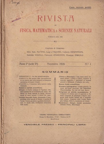 Rivista fisica matematica - rivista, di