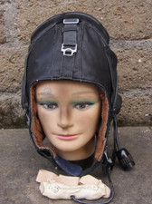 ORIGINALE ELMO BERETTO DI PILOTA SOVIETICO CON  LARINGOFONO