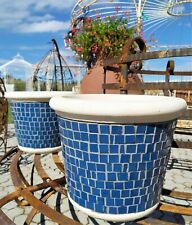 VASO IN MAIOLICA E CEMENTO DA ESTERNO GIARDINO TERRAZZO - cm 30 h