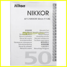 Manuale per Nikon AF-S Nikkor 50mm. f1,8 G Italiano, E G F S J ecc...