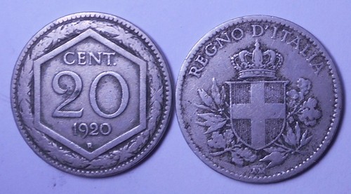 Centesimi esagono 1920 - esagono,