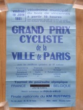 Manifesto Antica Ciclismo Grand Ciclista La Ville De Paris 1981 Poster