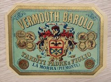 ANNI '50 ETICHETTA VINO VINTAGE VERMOUTH BAROLO TARDITI LA MORRA