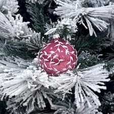 1pz Pallina sfera di vetro decorata a mano 80mm per albero di natale