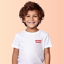 T-Shirt Personalizzato Bambini Maniche Corte Stampato In Francia Colore Bianco
