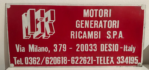 Vecchia targa metallo - targa,