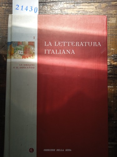 Letteratura italiana vol i - italiana,