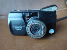 Olympus Stylus Zoom 130 35 mm fotocamera punta e scatta pellicola nera made in Japan