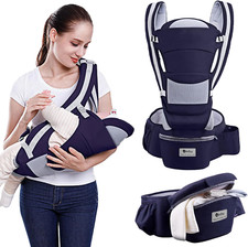 Marsupio per Neonati, Marsupio Neonati Ergonomico, Porta Bambino Con Sedile Mult