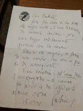 Lettera autografa di Gabriele D'Annunzio Certificata Cilio. 