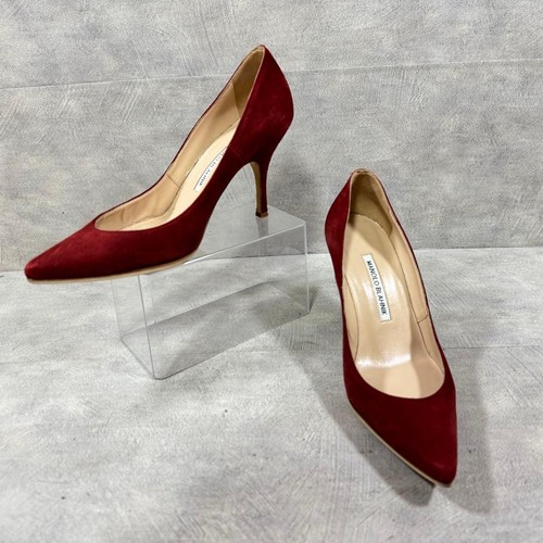 Manolo blahnik red suede - manolo,