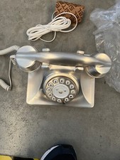 SITEL TELEFONO VINTAGE  ARGENTATO SQUADRATO antico a disco NUOVO INSCATOLATO