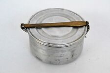 VECCHIO PENTOLINO GAVETTA IN ALLUMINIO CON MANICO IN OTTONE