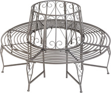 ® Panchina Da Albero Rotonda, Panca Giardino 360°, Acciaio Resistente, Seduta Co
