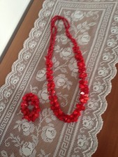 Collana e Bracciale In Corallo Bambù